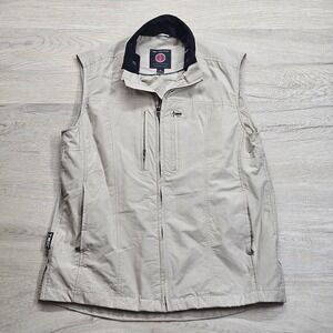 Scottevest Vest Mens Sz Medium Tan TEC Tech Enabled Clothing Fill Zip Travel